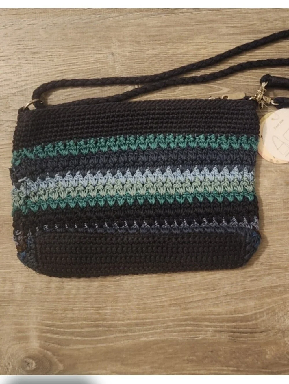 The Sak NWT Blue Stripe Crochet 3-in-1 Bag | Crossbody Shoulder Clutch